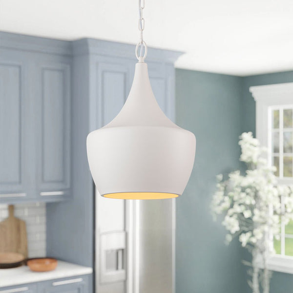 Chandelierias - Scandinavia 1 - Light Matte White Hanging Metal Pendant - pendant - Teardrop -