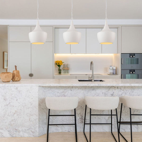 Chandelierias - Scandinavia 1 - Light Matte White Hanging Metal Pendant - pendant - Teardrop -