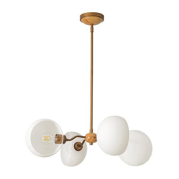 Chandelierias - Scandinavia 4 - Light Hemi - special Frosted Glass Linear Chandelier - Aged Brass -