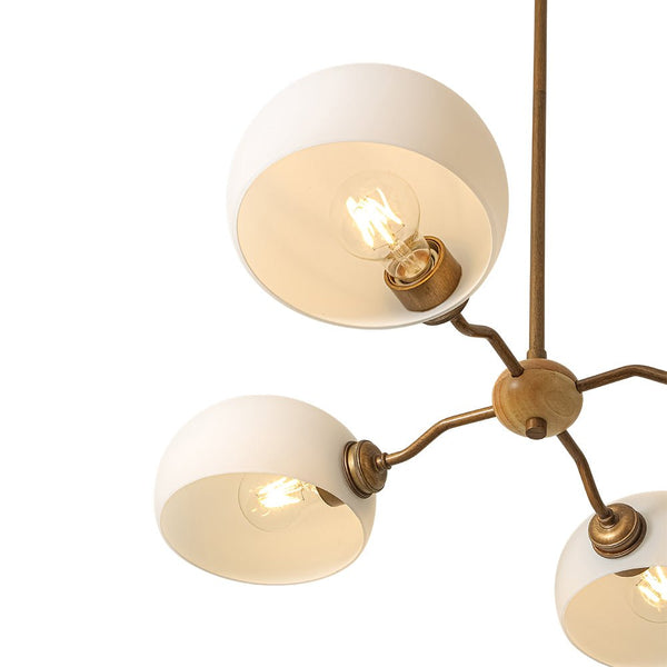 Chandelierias - Scandinavia 4 - Light Hemi - special Frosted Glass Linear Chandelier - Aged Brass -