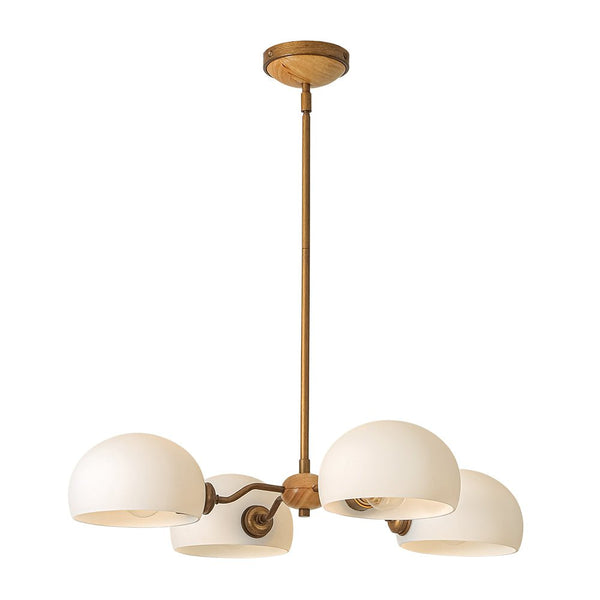 Chandelierias - Scandinavia 4 - Light Hemi - special Frosted Glass Linear Chandelier - Aged Brass -