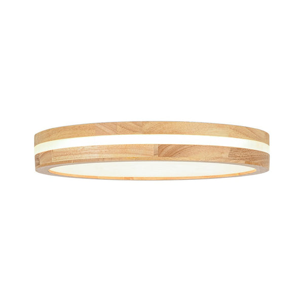 Chandelierias - Scandinavia Central Light - band LED Wood Round Flush Mount - Flush Mount - 15.7 in - Natural