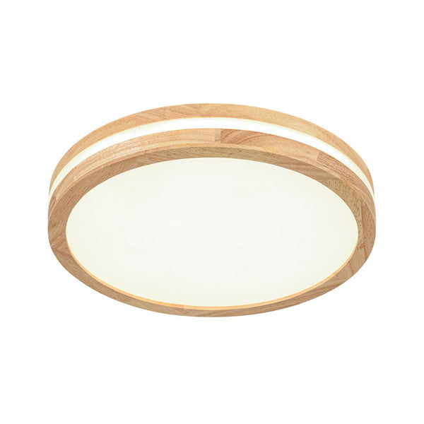 Chandelierias - Scandinavia Central Light - band LED Wood Round Flush Mount - Flush Mount - 15.7 in - Natural