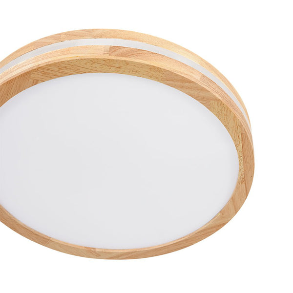 Chandelierias - Scandinavia Central Light - band LED Wood Round Flush Mount - Flush Mount - 15.7 in - Natural