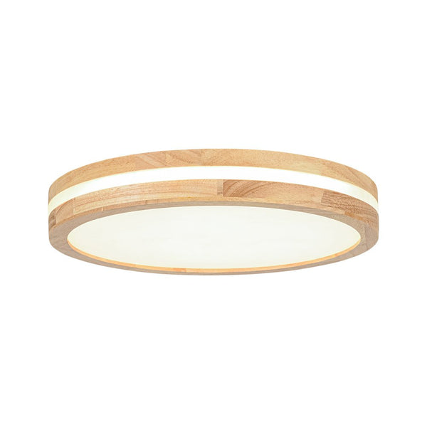 Chandelierias - Scandinavia Central Light - band LED Wood Round Flush Mount - Flush Mount - 15.7 in - Natural