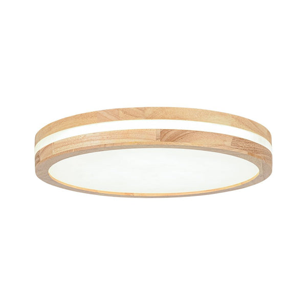 Chandelierias - Scandinavia Central Light - band LED Wood Round Flush Mount - Flush Mount - 15.7 in - Natural