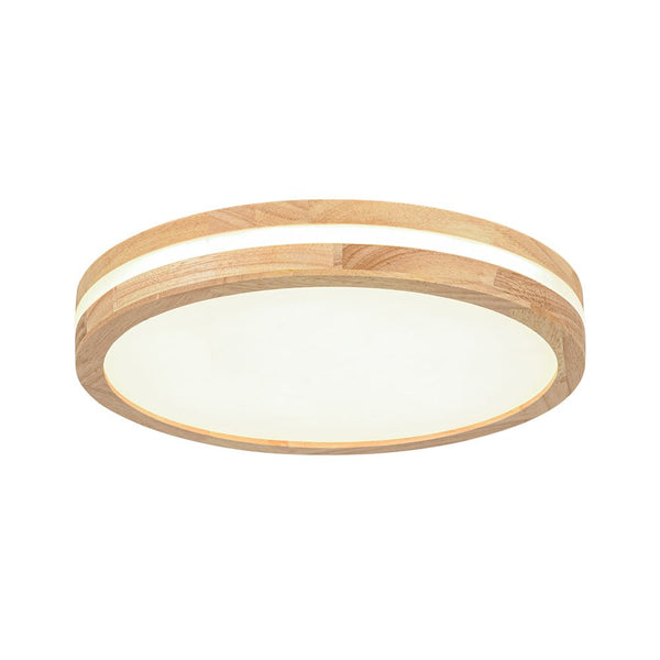 Chandelierias - Scandinavia Central Light - band LED Wood Round Flush Mount - Flush Mount - 15.7 in - Natural