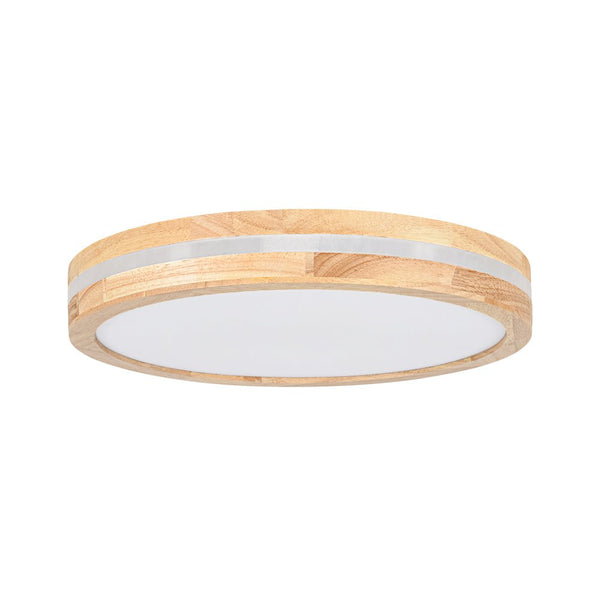Chandelierias - Scandinavia Central Light - band LED Wood Round Flush Mount - Flush Mount - 15.7 in - Natural