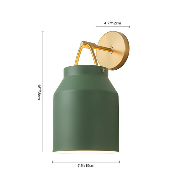 Chandelierias - Scandinavia Decorative 1 - Light Barrel Wall Sconce Indoor - Wall Light - Green -