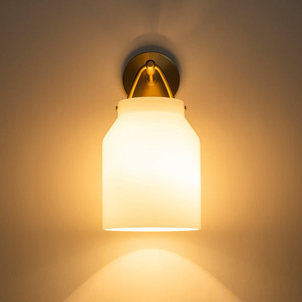 Chandelierias - Scandinavia Decorative 1 - Light Barrel Wall Sconce Indoor - Wall Light - White -