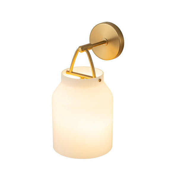 Chandelierias - Scandinavia Decorative 1 - Light Barrel Wall Sconce Indoor - Wall Light - White -
