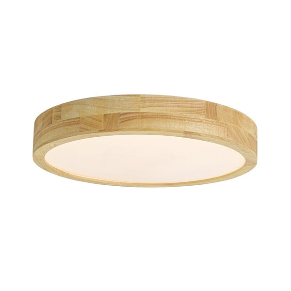 Chandelierias-Scandinavia Wooden 5CCT Dimmable LED Round Flush Mount-Flush Mount-Light Oak-