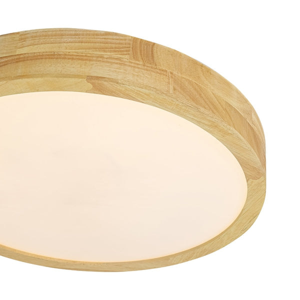 Chandelierias-Scandinavia Wooden 5CCT Dimmable LED Round Flush Mount-Flush Mount-Light Oak-