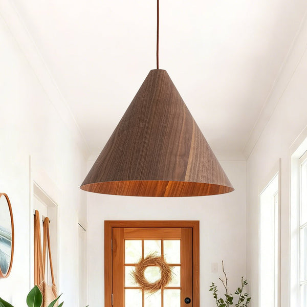 Chandelierias - Scandinavian 1 - Light Cone Wood Single Pendant - Chandeliers - Chocolate -
