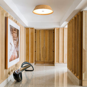 Chandelierias - Scandinavian Conical Cake - Shaped Wood Dimmable LED Flush Mount - Flush Mount - Dark Walnut -