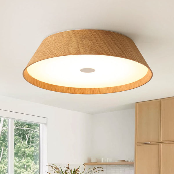 Chandelierias - Scandinavian Conical Cake - Shaped Wood Dimmable LED Flush Mount - Flush Mount - Light Ash -