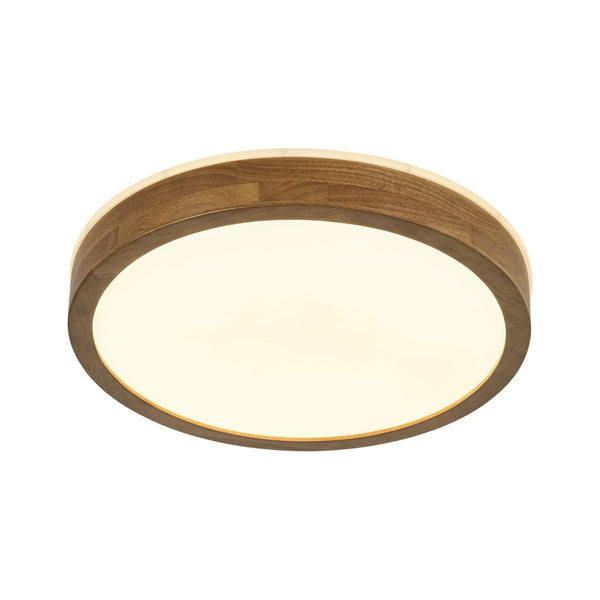 Chandelierias-Scandinavian Round Wood Dimmable LED Flush Mount-Flush Mount-Walnut-19.7 in (Back-order)