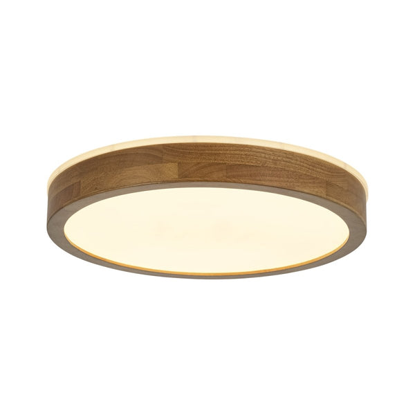 Chandelierias-Scandinavian Round Wood Dimmable LED Flush Mount-Flush Mount-Walnut-19.7 in (Back-order)