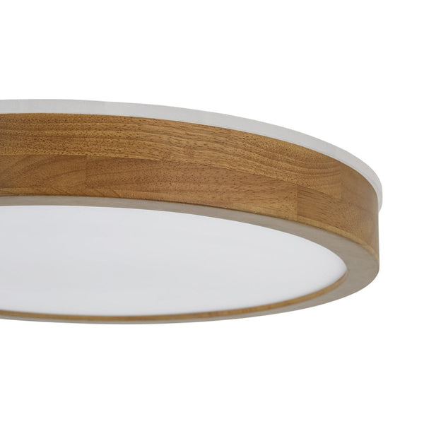 Chandelierias-Scandinavian Round Wood Dimmable LED Flush Mount-Flush Mount-Walnut-19.7 in (Back-order)