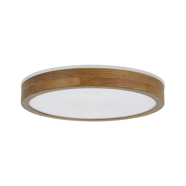 Chandelierias-Scandinavian Round Wood Dimmable LED Flush Mount-Flush Mount-Walnut-19.7 in (Back-order)