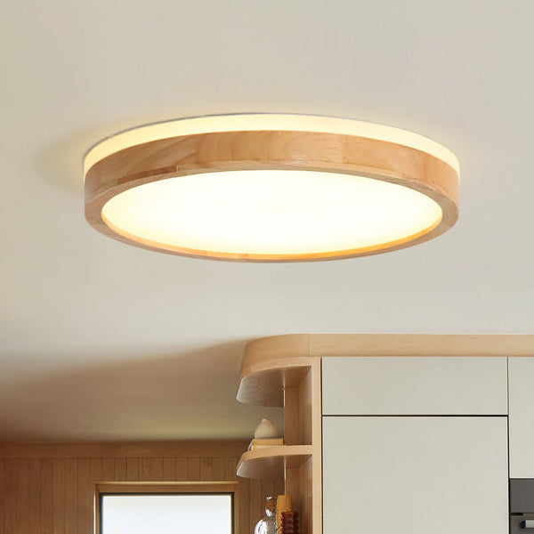 Chandelierias - Scandinavian Wooden Round LED Flush Mount - Flush Mount - Extra Large -