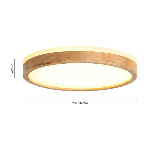 Chandelierias - Scandinavian Wooden Round LED Flush Mount - Flush Mount - Extra Large -