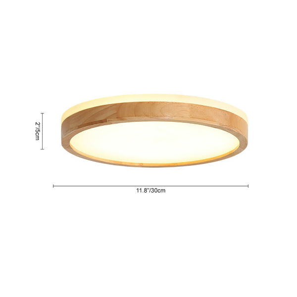 Chandelierias - Scandinavian Wooden Round LED Flush Mount - Flush Mount - Extra Large -