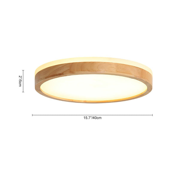Chandelierias - Scandinavian Wooden Round LED Flush Mount - Flush Mount - Extra Large -