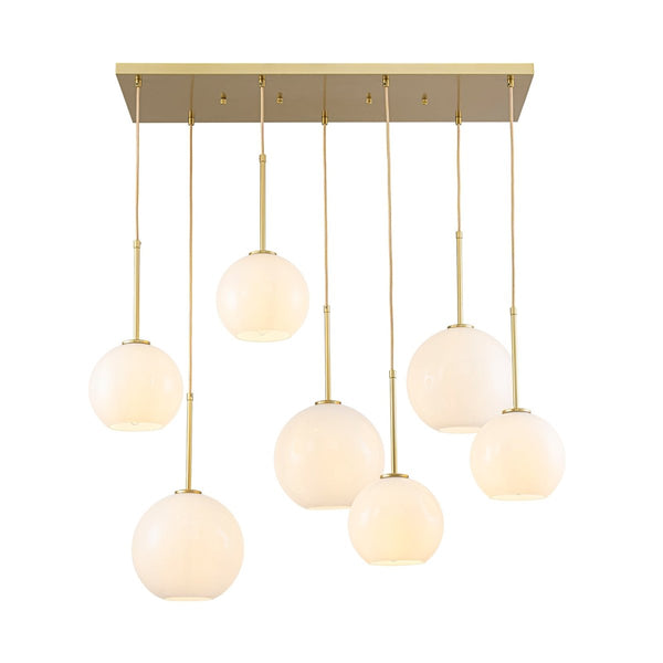 Chandelierias-Sculptural 7-Light Multi Glossy Glass Chandelier-Chandeliers-Gold-