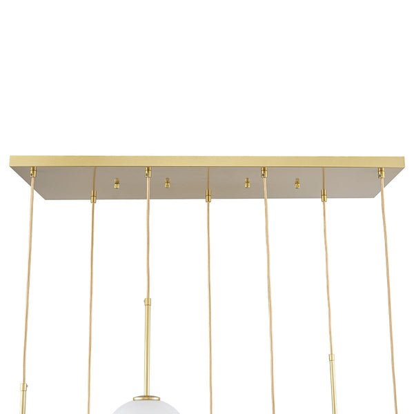 Chandelierias-Sculptural 7-Light Multi Glossy Glass Chandelier-Chandeliers-Gold-
