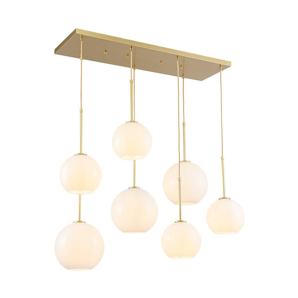Chandelierias-Sculptural 7-Light Multi Glossy Glass Chandelier-Chandeliers-Gold-