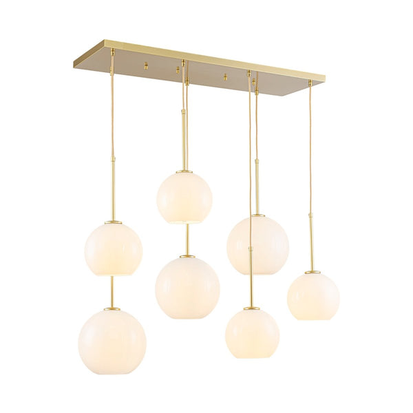 Chandelierias-Sculptural 7-Light Multi Glossy Glass Chandelier-Chandeliers-Gold-