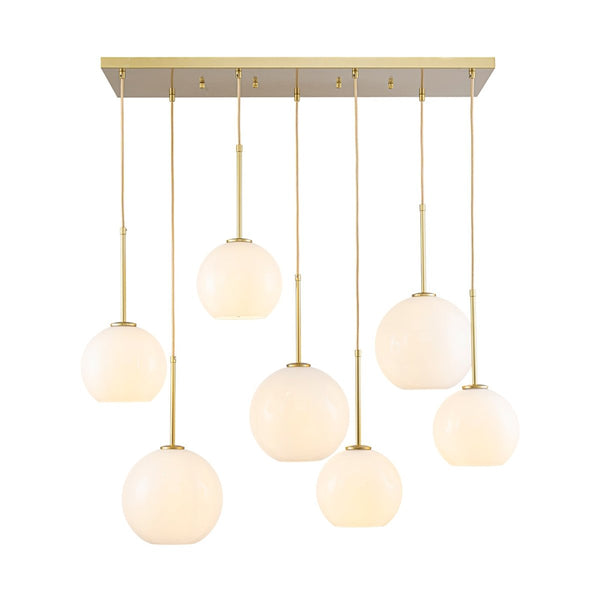 Chandelierias-Sculptural 7-Light Multi Glossy Glass Chandelier-Chandeliers-Gold-