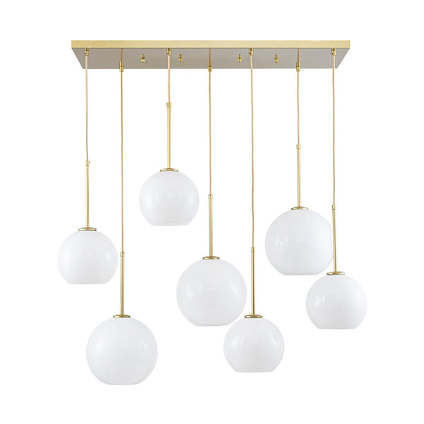 Chandelierias-Sculptural 7-Light Multi Glossy Glass Chandelier-Chandeliers-Gold-