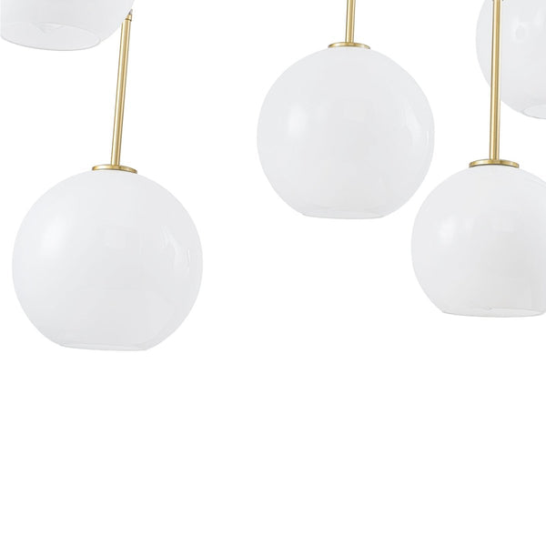 Chandelierias-Sculptural 7-Light Multi Glossy Glass Chandelier-Chandeliers-Gold-