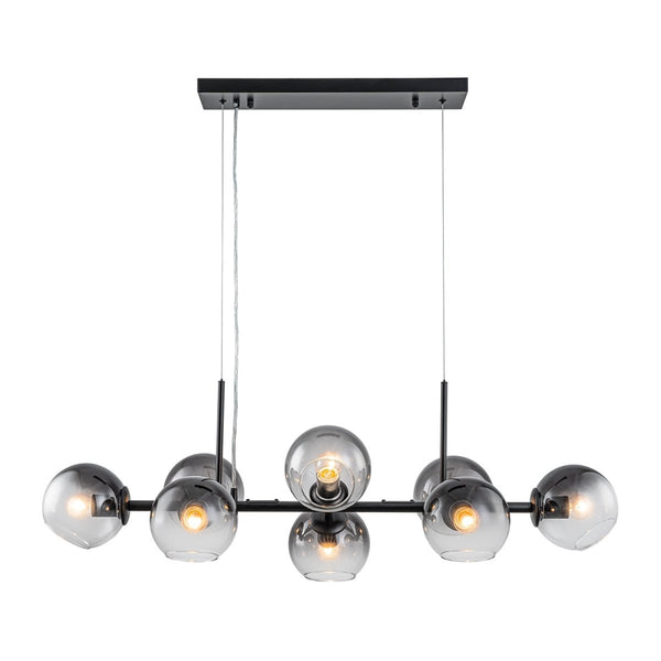 Chandelierias-Sculptural 8-Light Staggered Gradient Glass Island Chandelier-Chandeliers-Black-