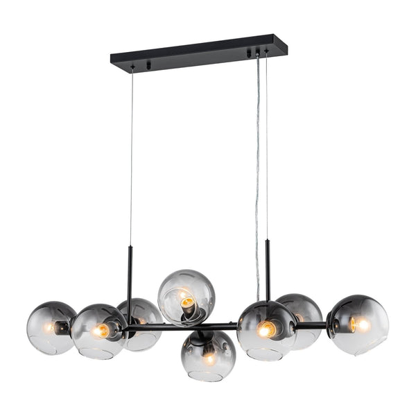 Chandelierias-Sculptural 8-Light Staggered Gradient Glass Island Chandelier-Chandeliers-Black-