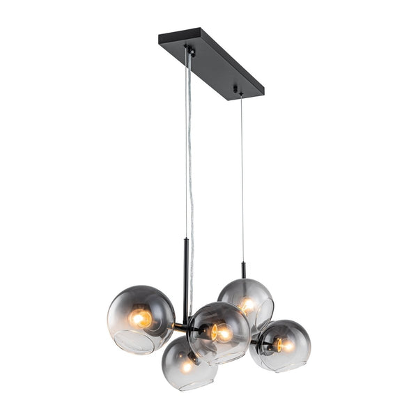 Chandelierias-Sculptural 8-Light Staggered Gradient Glass Island Chandelier-Chandeliers-Black-