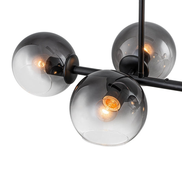 Chandelierias-Sculptural 8-Light Staggered Gradient Glass Island Chandelier-Chandeliers-Black-