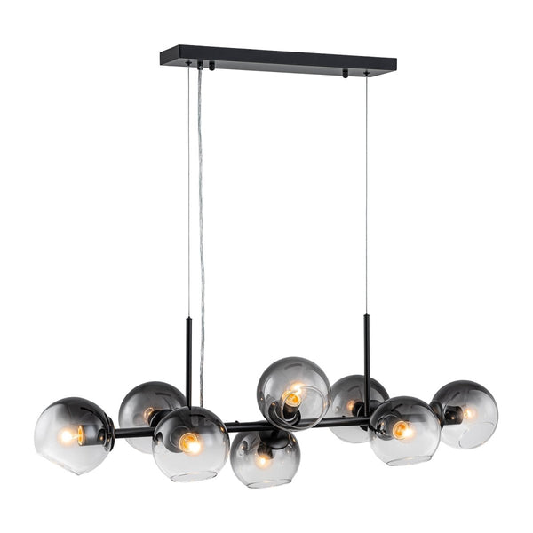 Chandelierias-Sculptural 8-Light Staggered Gradient Glass Island Chandelier-Chandeliers-Black-