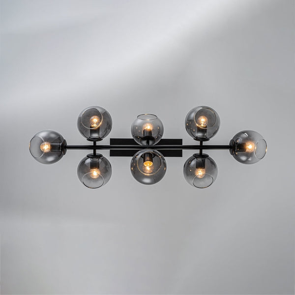 Chandelierias-Sculptural 8-Light Staggered Gradient Glass Island Chandelier-Chandeliers-Black-