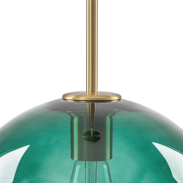 Chandelierias-Sculptural Gradient Tinted Glass Globe Single Pendant-Pendants-Emerald Green-