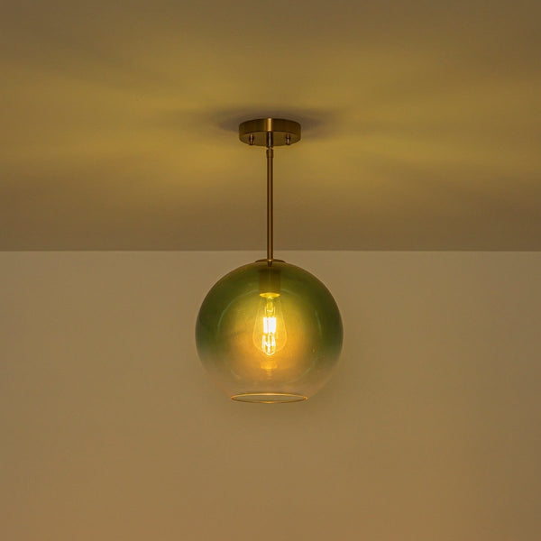 Chandelierias-Sculptural Gradient Tinted Glass Globe Single Pendant-Pendants-Teal Blue-