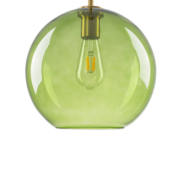 Chandelierias-Sculptural Solid Colored Glass Globe Single Pendant-Pendants-Warm Amber-