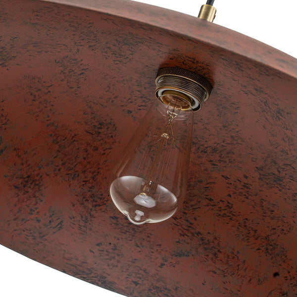 Chandelierias - Single Light Brick Flat Oversized Dome Pendant - Pendant - Brick Red -