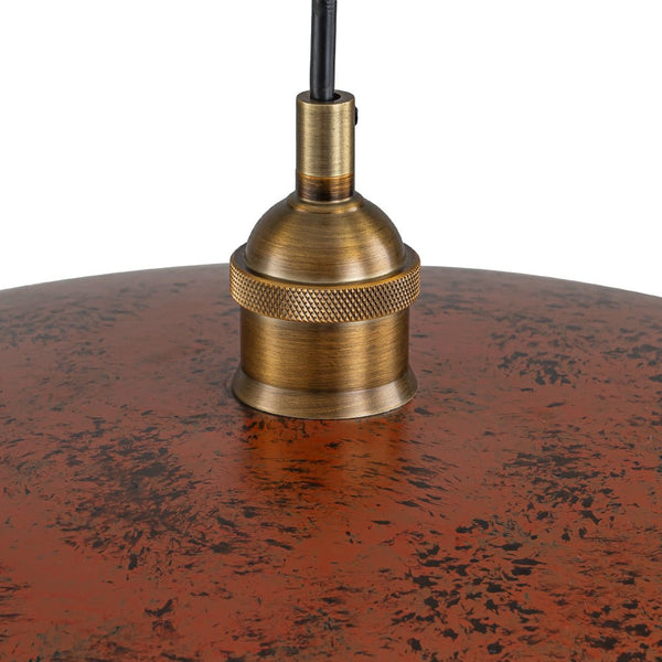 Chandelierias - Single Light Brick Flat Oversized Dome Pendant - Pendant - Brick Red -