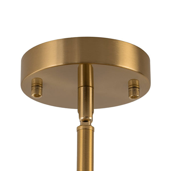 Chandelierias - Single - Light Gyro - Shape Woven Hemp Rope Semi - Flush Mount - Semi Flush - Brass -