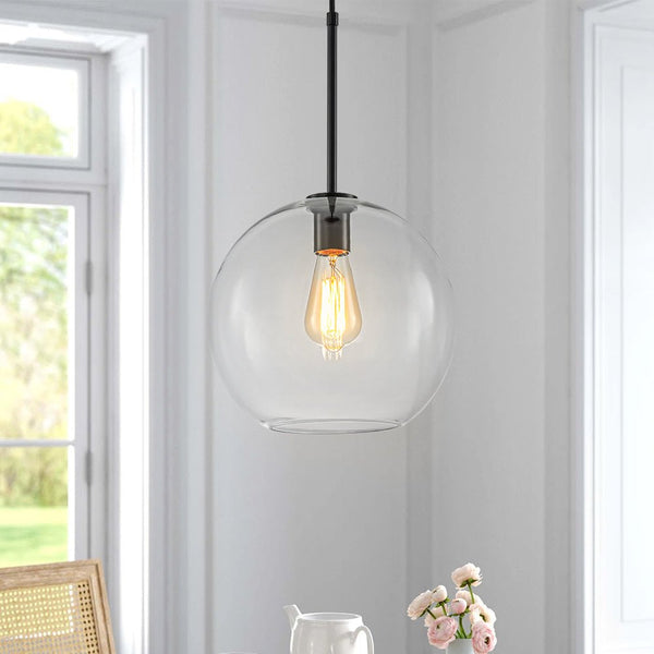 Chandelierias - Single - Light Sculptural Glass Globe Pendant - Pendant - Black -