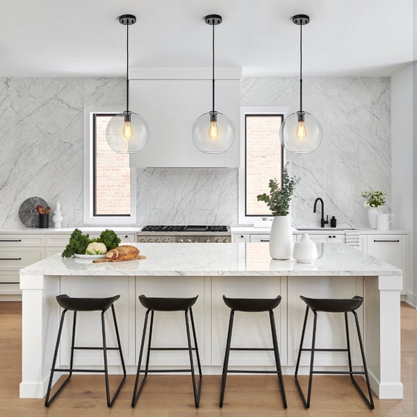 Chandelierias - Single - Light Sculptural Glass Globe Pendant - Pendant - Black -