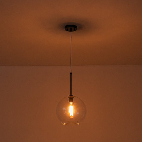Chandelierias - Single - Light Sculptural Glass Globe Pendant - Pendant - Black -